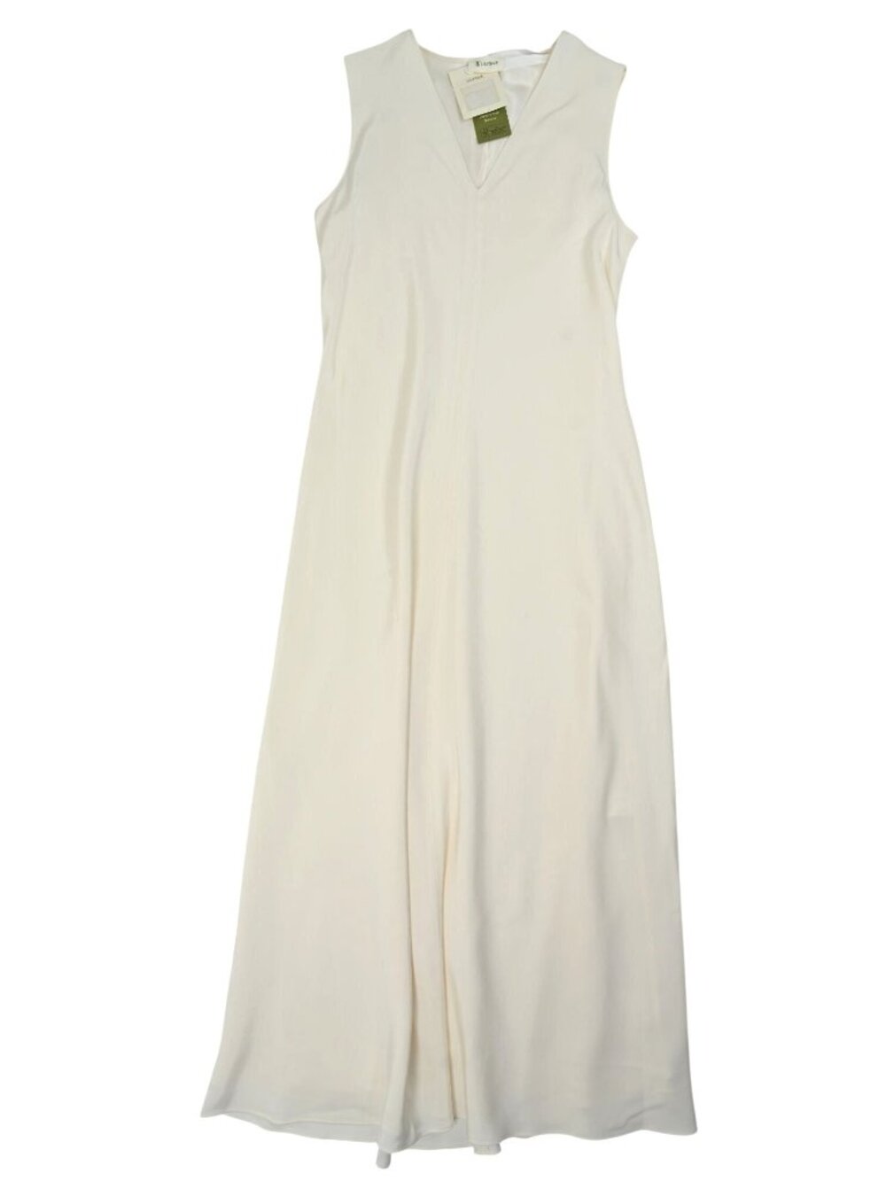 Lilysilk V-Neck Silk Long Dress 350377 in Natural White